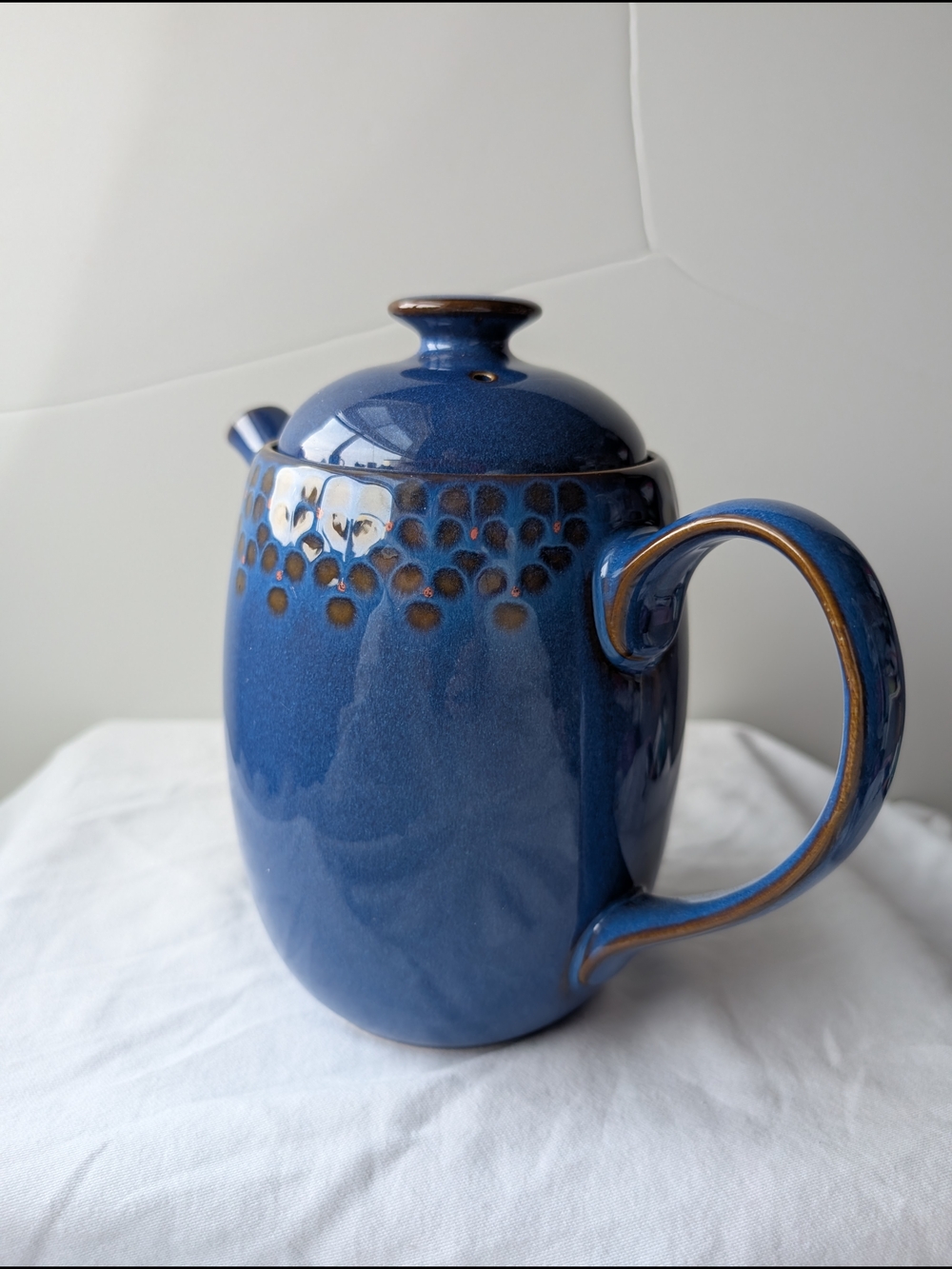 Denby England Midnight Blue Ceramic Coffee Pot Discontinued Vintage - Picture 5 of 16